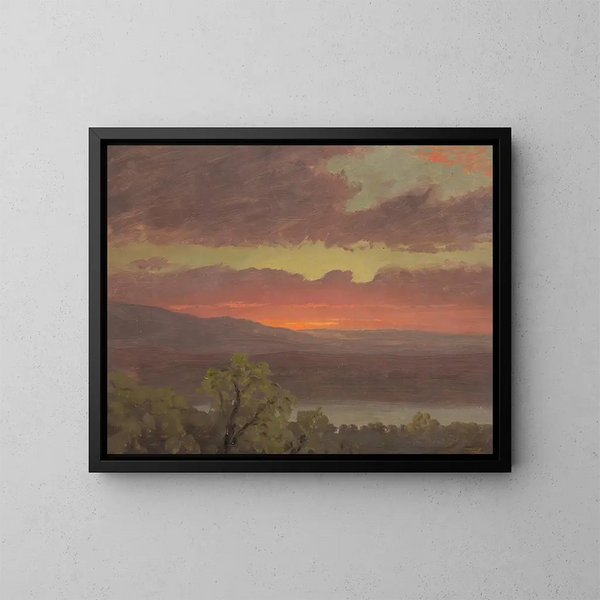 Auringonlasku Jamaicassa, Länsi-Antillit - Frederic Edwin Church — kehystetty taideteos seinällä