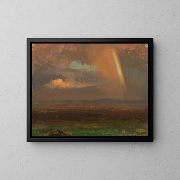 Auringonlasku laajalla maisemalla - Frederic Edwin Church — kehystetty taideteos seinällä