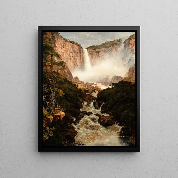 Les Chutes du Tequendama près de Bogota Nouvelle-Grenade - Frederic Edwin Church — kehystetty taideteos seinällä