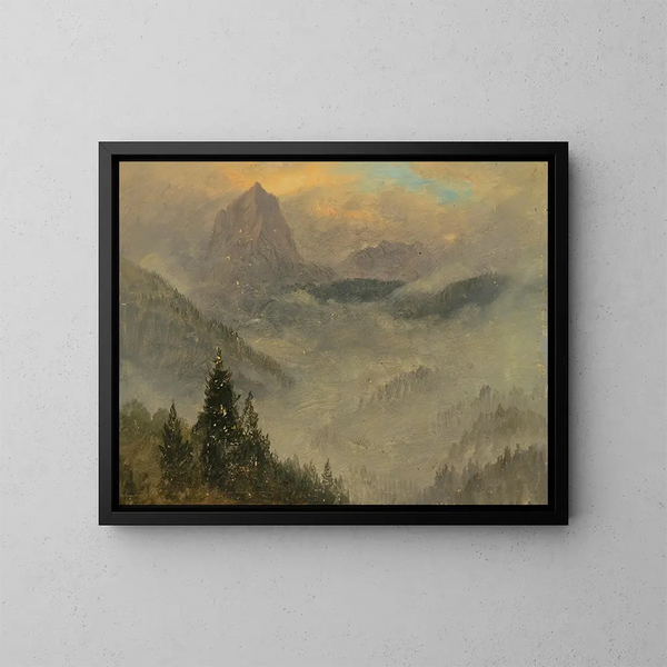 Le Hochkalter près de Berchtesgaden - Frederic Edwin Church — kehystetty taideteos seinällä