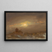 Talvimaisema kuutamossa - Frederic Edwin Church — kehystetty taideteos seinällä