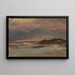 Talvimaisema sinisellä kukkulalla auringonlaskussa, Hudson, New York - Frederic Edwin Church — kehystetty taideteos seinällä