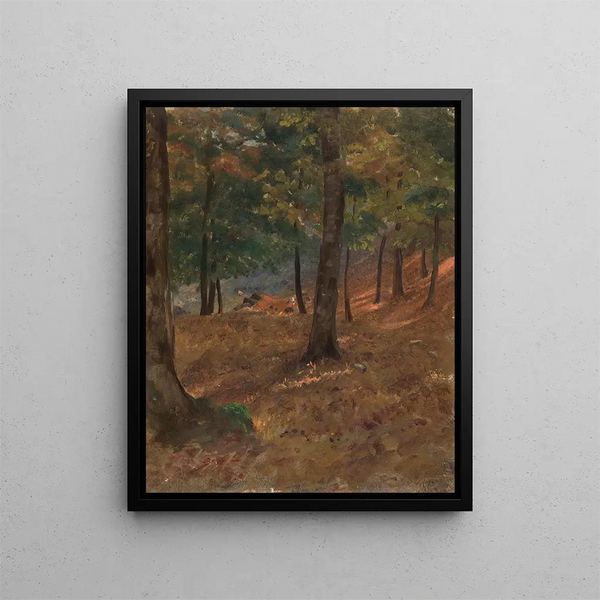 Metsäinen kohtaus - Frederic Edwin Church — kehystetty taideteos seinällä
