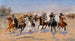 Une ruée vers le bois - Frederic Remington — näkymä teoksesta