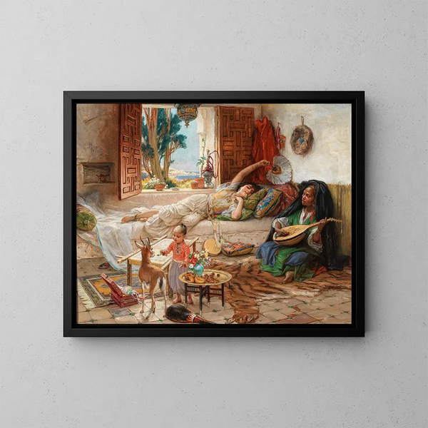 Un après-midi à Alger - Frederick Arthur Bridgman — kehystetty taideteos seinällä