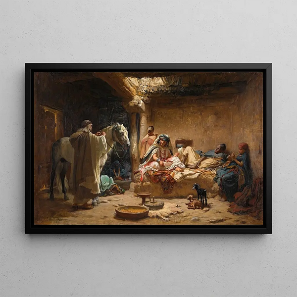 Sisätilo Biskrassa - Frederick Arthur Bridgman — kehystetty taideteos seinällä