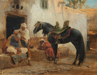Le barbier de Biskra - Frederick Arthur Bridgman — näkymä teoksesta