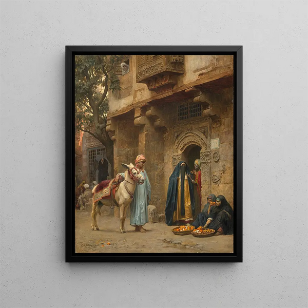 Arabinaiset oven edessä - Frederick Arthur Bridgman — kehystetty taideteos seinällä