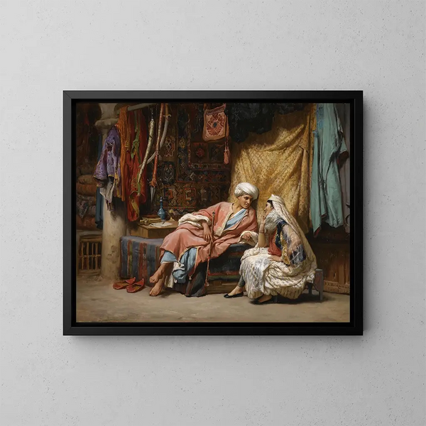Tunisian soukissa - Frederick Arthur Bridgman — kehystetty taideteos seinällä