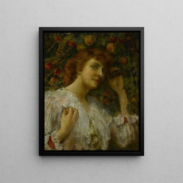 Dame aux pêches - Frederick Arthur Bridgman — kehystetty taideteos seinällä