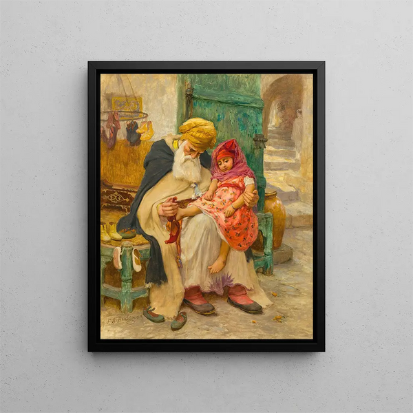 Les Babouches - Frederick Arthur Bridgman — kehystetty taideteos seinällä