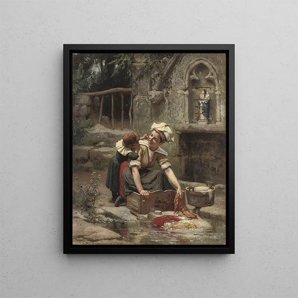 Le Petit assistant de maman - Frederick Arthur Bridgman — kehystetty taideteos seinällä