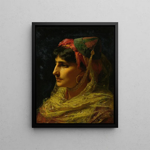 Portrait d'une femme - Frederick Arthur Bridgman — kehystetty taideteos seinällä