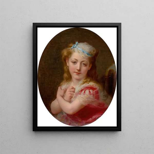 Portrait d'une jeune fille - Frederick Arthur Bridgman — kehystetty taideteos seinällä