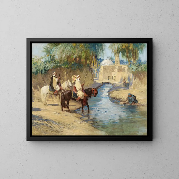Paluu metsästykseen - Frederick Arthur Bridgman — kehystetty taideteos seinällä