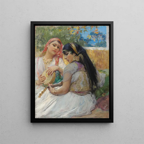Kaksi nuorta algerialaista - Frederick Arthur Bridgman — kehystetty taideteos seinällä