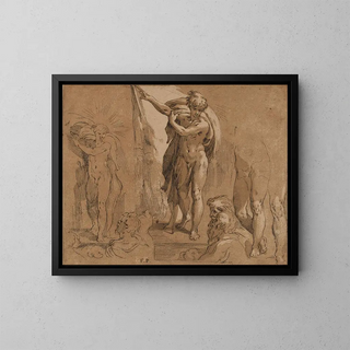 Pyhä Johannes Kastaja - Frederick Bloemaert — kehystetty taideteos seinällä