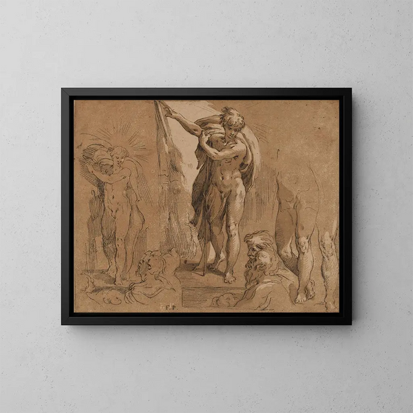 Pyhä Johannes Kastaja - Frederick Bloemaert — kehystetty taideteos seinällä