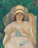 Tytär, joka kutoo - Frederick Carl Frieseke — näkymä teoksesta