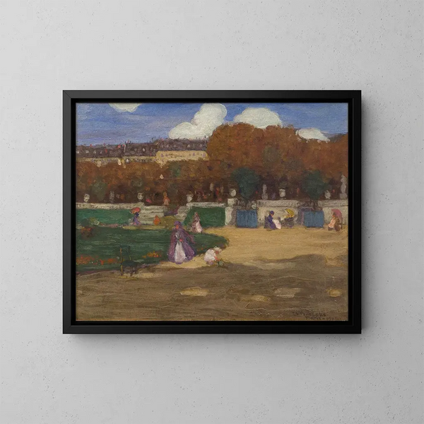 Jardins du Luxembourg Paris - Frederick Carl Frieseke — kehystetty taideteos seinällä