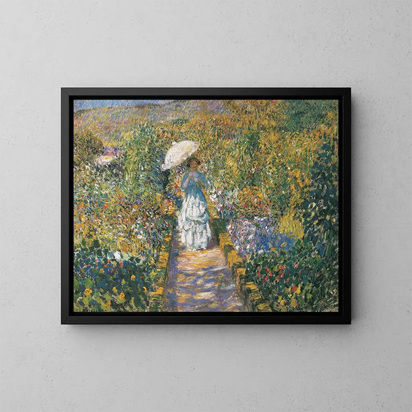Le chemin du jardin - Frederick Carl Frieseke — kehystetty taideteos seinällä