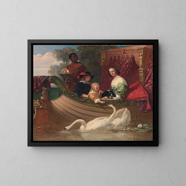 La reine Henriette Marie et ses enfants - Frederick Goodall — kehystetty taideteos seinällä