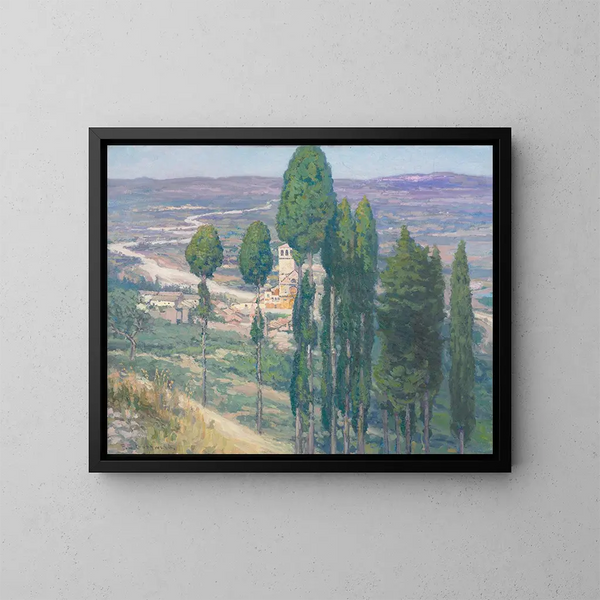 La vallée ombrienne en Italie - Frederick Gottwald — kehystetty taideteos seinällä