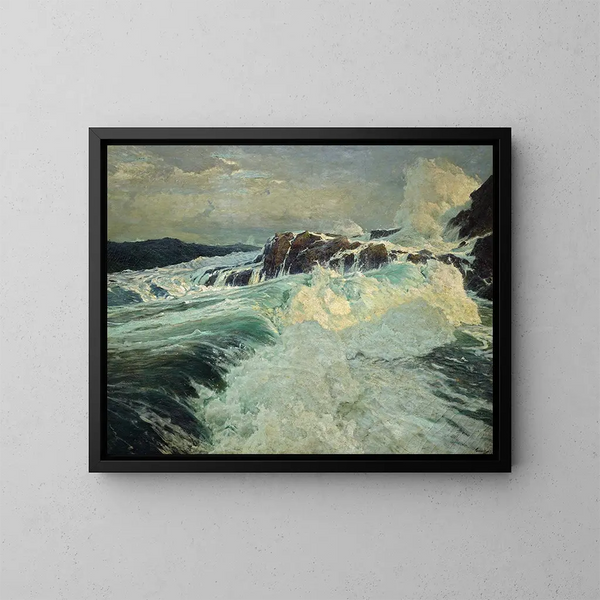 Mer rugissante 1909 - Frederick Judd Waugh — kehystetty taideteos seinällä