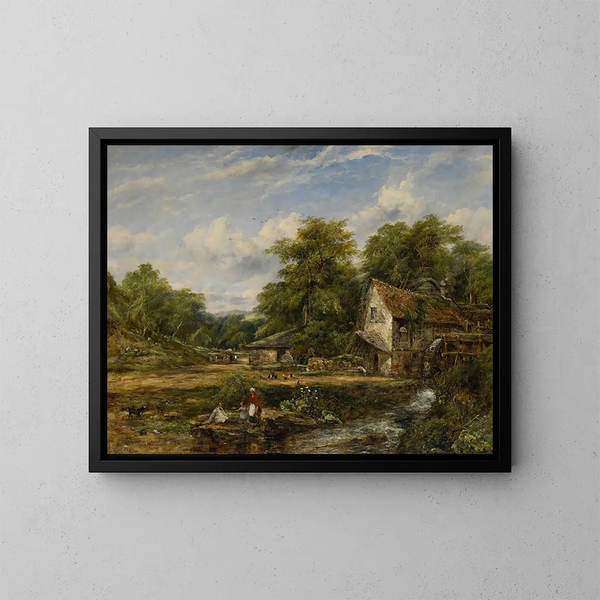 Le Moulin à eau - Frederick Waters Watts — kehystetty taideteos seinällä
