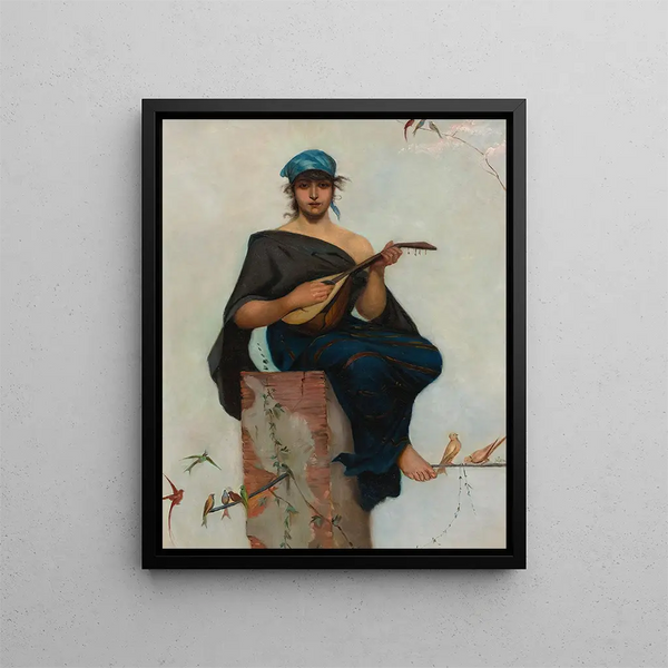 Le joueur de luth - Frederik Hendrik Kaemmerer — kehystetty taideteos seinällä