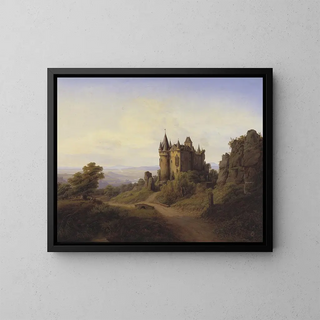 Le château de Bresheim au bord de la rivière Eifel - Frederik Sødring — kehystetty taideteos seinällä