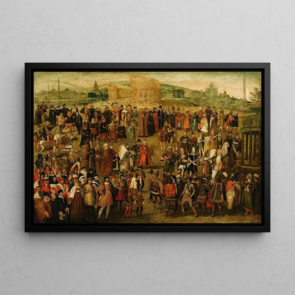 French School - Allegorical composition of Franois ier on Julius Caesars path.webp