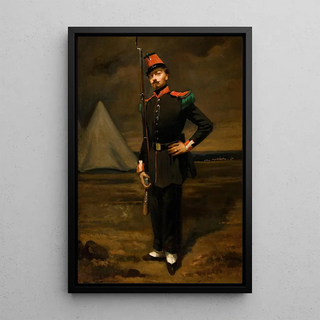 French School - Portrait of a French Soldier in Uniform near his Encampment.webp