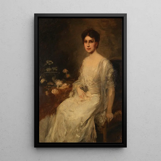 Friedrich August von Kaulbach - Sitzende Dame im weien Kleid.webp