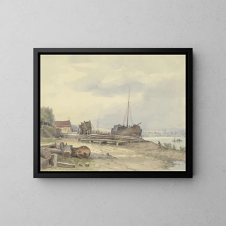 Friedrich Ernst Morgenstern - Werft am Rheinufer bei Niederwalluf.webp