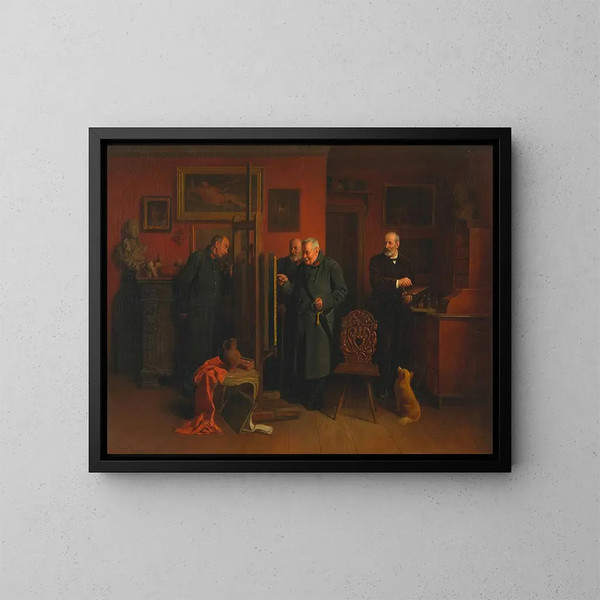 Le peintre Friedländer dans son atelier - Friedrich Friedländer — kehystetty taideteos seinällä