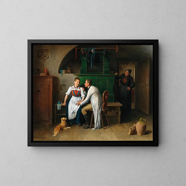 Veillée dans la chambre - Friedrich Friedländer — kehystetty taideteos seinällä
