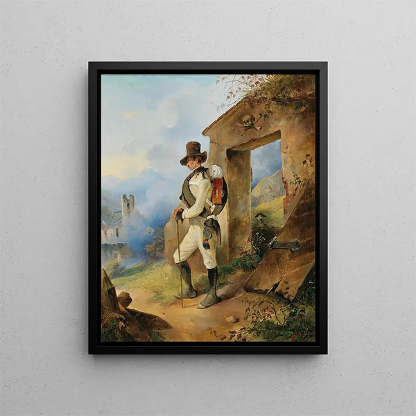 Friedrich Johann Treml - An Imperial And Royal Infantryman Before A Ruin.webp