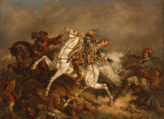 Ruotsin kuningas Gustaf II Adolf Lützenin taistelussa - Friedrich Kaiser — näkymä teoksesta