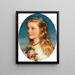 Portrait d'une fille avec des fleurs et des roses - Friedrich Krepp — kehystetty taideteos seinällä