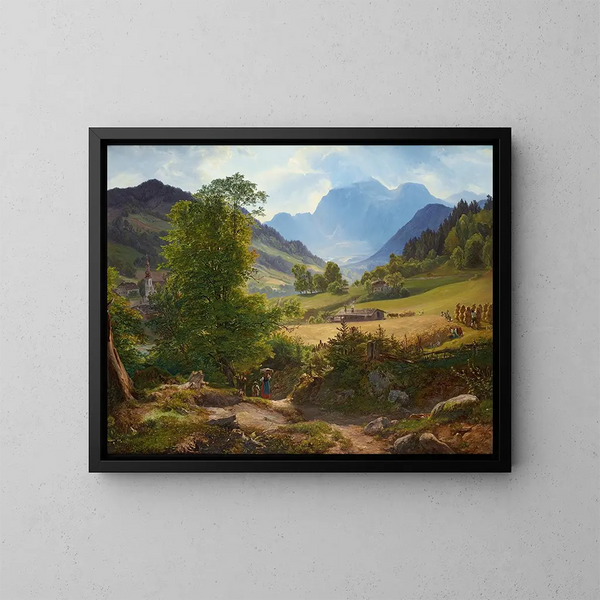 La Ramsau près de Berchtesgaden - Friedrich Loos — kehystetty taideteos seinällä
