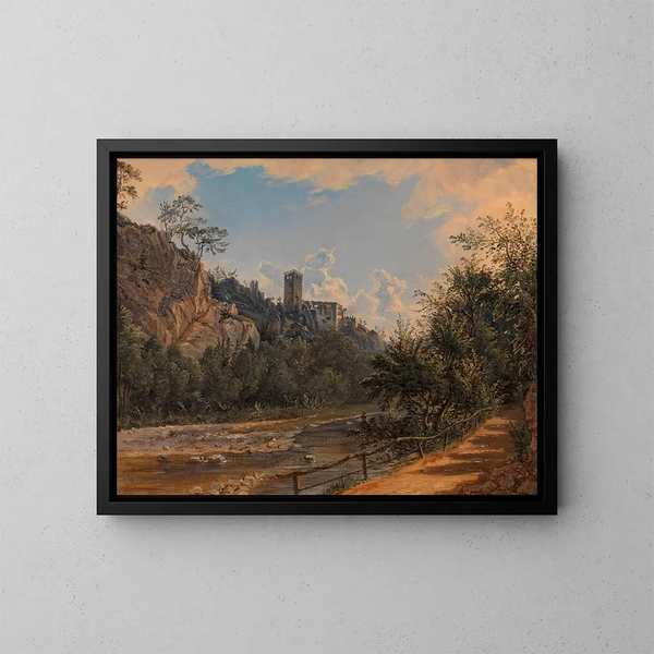 Ruine Rauhenstein près de Baden - Friedrich Loos — kehystetty taideteos seinällä