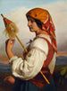 Italialainen Chiaruccia-maalaus kehrääjällä - Friedrich von Amerling — näkymä teoksesta