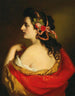 Portrait d'une jeune fille de profil avec des bandeaux dans les cheveux - Friedrich von Amerling — näkymä teoksesta