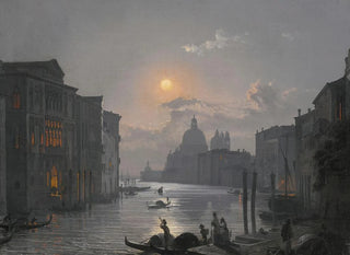 Friedrich von Nerly - Venice A View Of The Grand Canal With The Palazzo CavalliFranchetti And Santa Maria Della Salute.webp