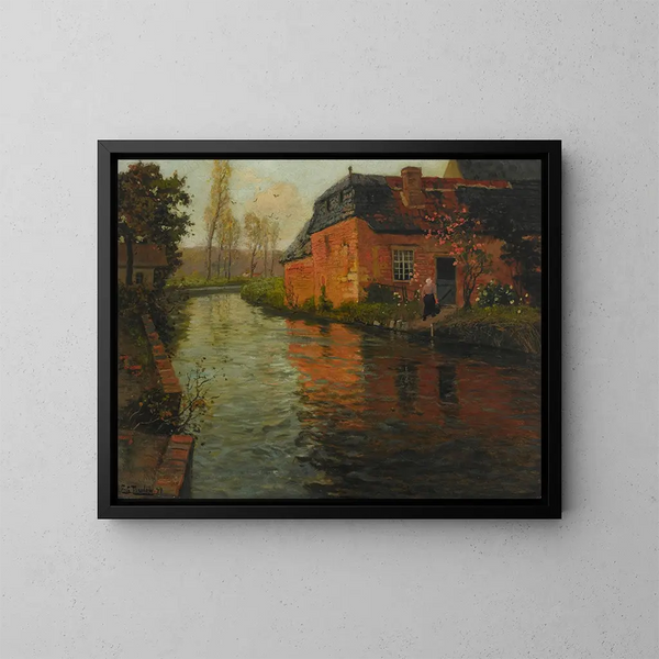 Näkymä La Varenne - Frits Thaulow — kehystetty taideteos seinällä