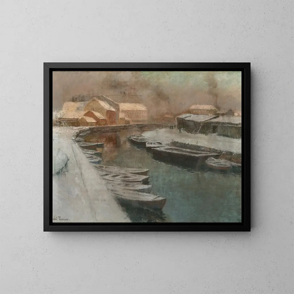 Canal en hiver - Frits Thaulow — kehystetty taideteos seinällä