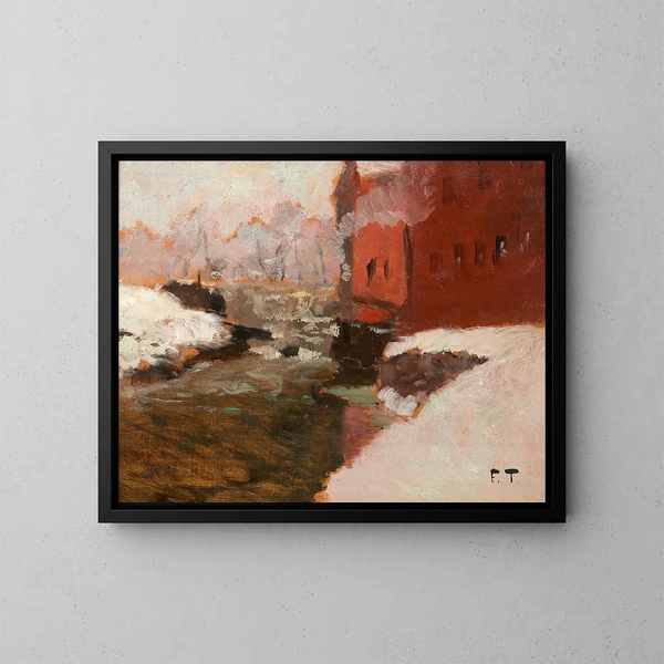 La fabrique rouge - Frits Thaulow — kehystetty taideteos seinällä