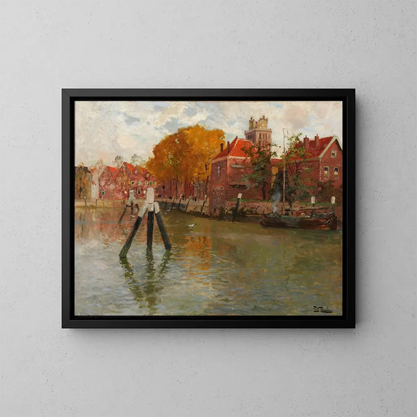 Dordrecht - Frits Thaulow — kehystetty taideteos seinällä