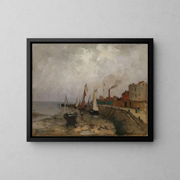 Port français Le Havre - Frits Thaulow — kehystetty taideteos seinällä
